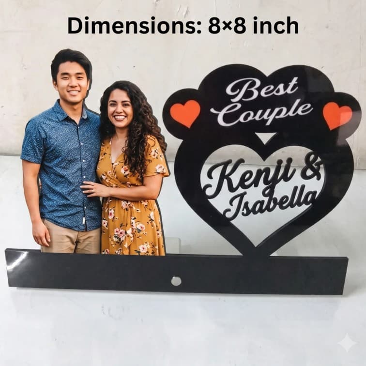 Personalized Best couple Cutout Table Top Frame image 3