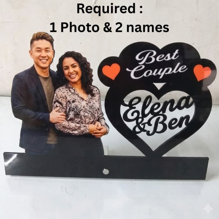 Personalized Best couple Cutout Table Top Frame image 2