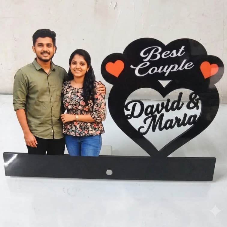Personalized Best couple Cutout Table Top Frame