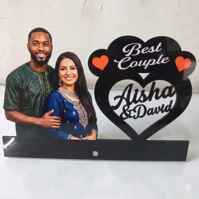 Personalized Best couple Cutout Table Top Frame image 4
