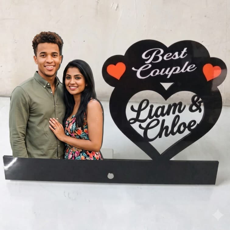 Personalized Best couple Cutout Table Top Frame image 5