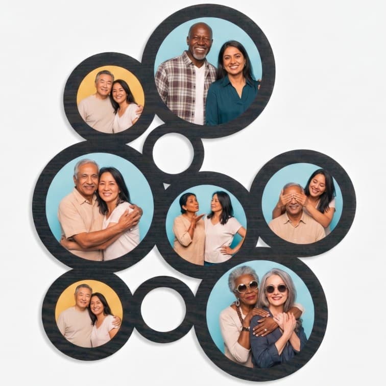 Personalized Round shapes home decor photo frame image 5