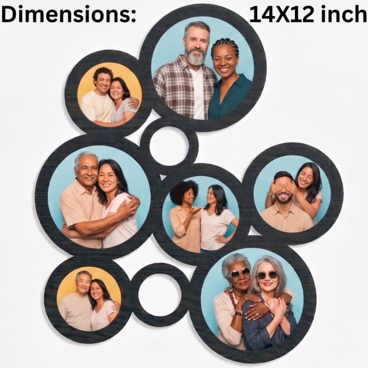 Personalized Round shapes home decor photo frame image 2