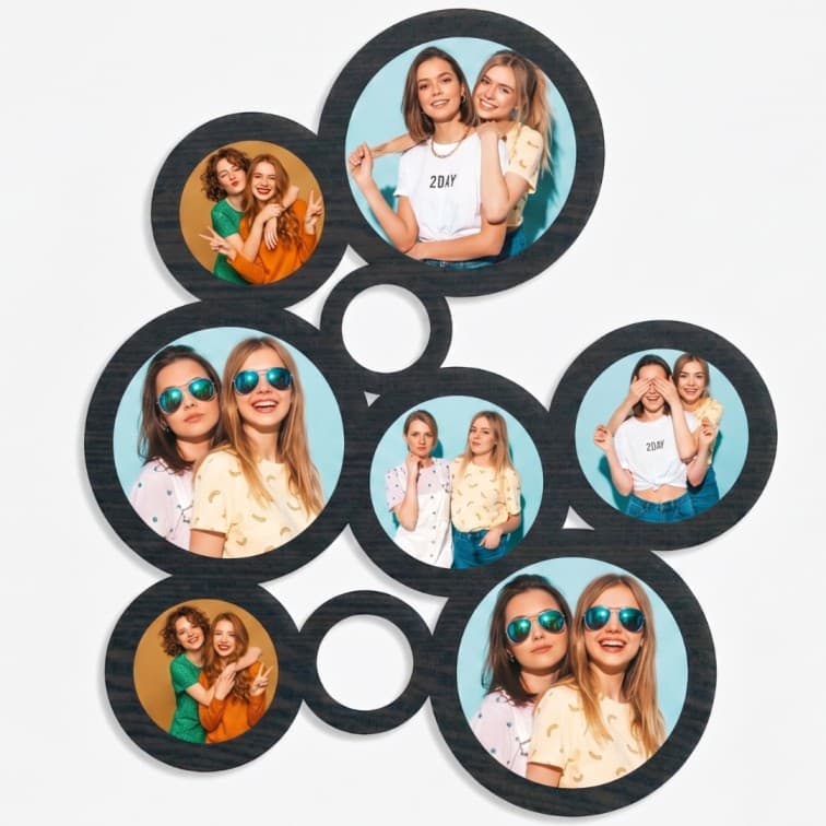 Personalized Round shapes home decor photo frame