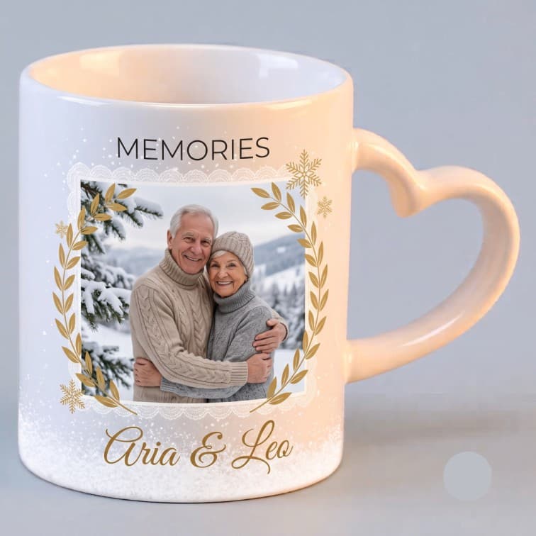 Personalized Heart-Handle Photo Mug (White Mug) image 5