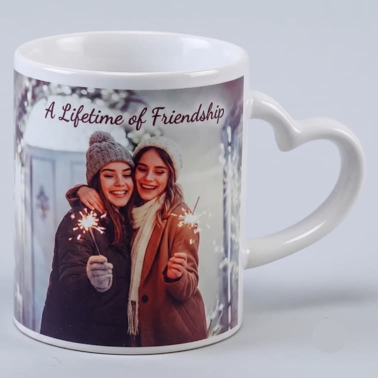 Personalized Heart-Handle Photo Mug (White Mug) image 4