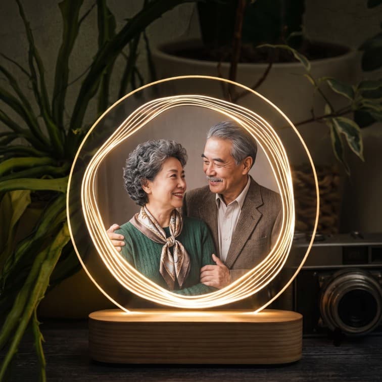 Custom Glowing Acrylic Photo Frame Light – Personalized Couple Keepsake Lamp image 3
