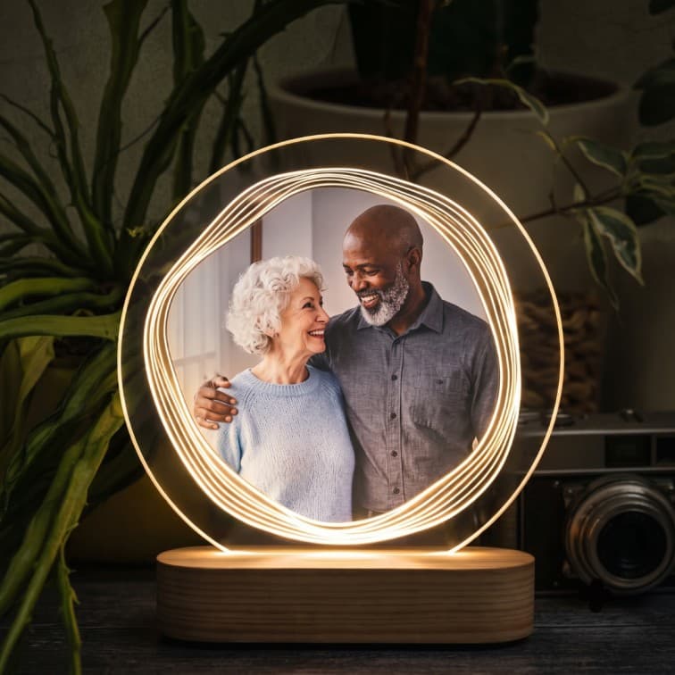 Custom Glowing Acrylic Photo Frame Light – Personalized Couple Keepsake Lamp image 5