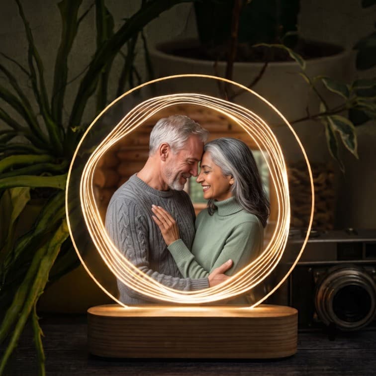 Custom Glowing Acrylic Photo Frame Light – Personalized Couple Keepsake Lamp image 2