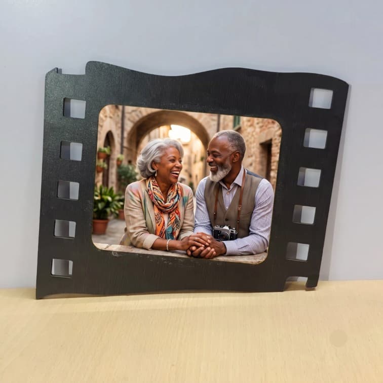 Personalised Wooden Film Strip Photo Frame ( 9X8 inch ) image 2