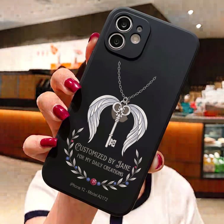 Custom Black Phone Case ( add brand and model of phone & image and text ) image 2