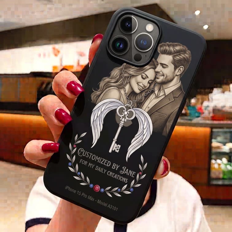 Custom Black Phone Case ( add brand and model of phone & image and text ) image 4