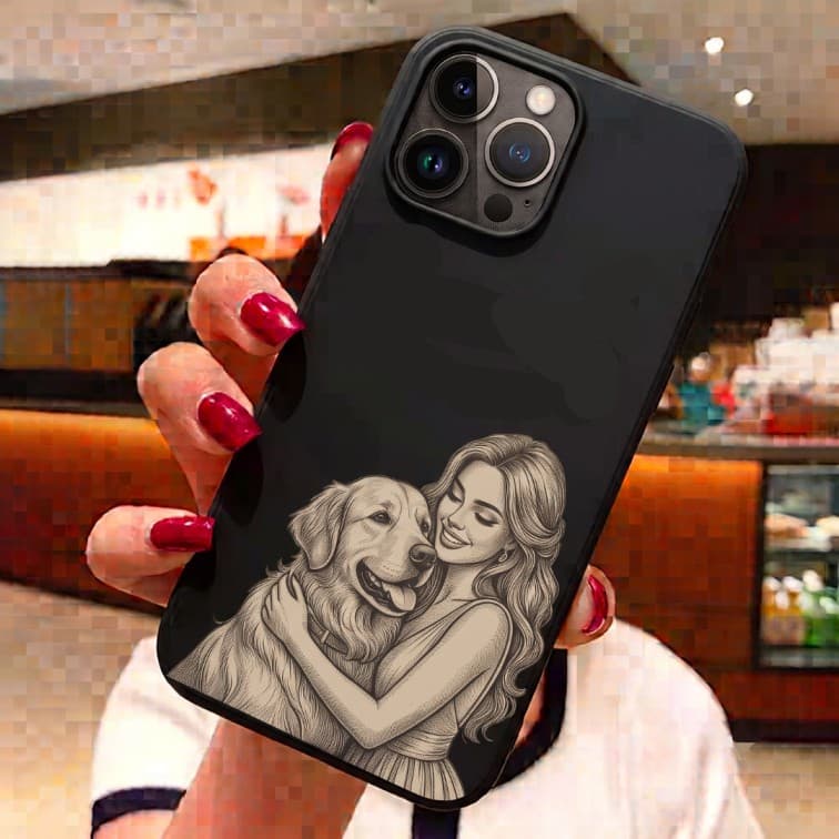 Custom Black Phone Case ( add brand and model of phone & image and text )