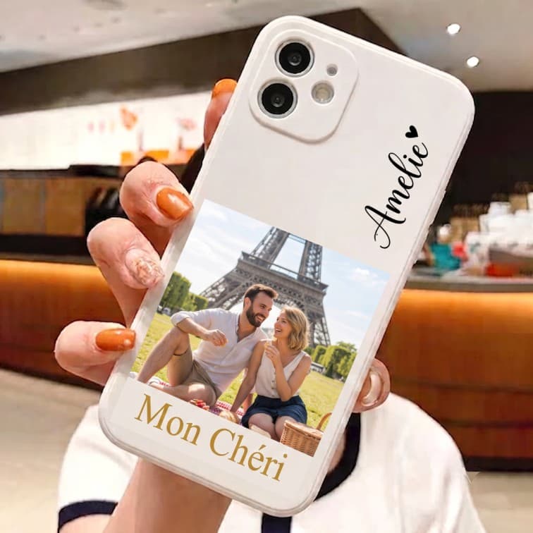 Custom White Phone Case ( add brand and model of phone & image and text ) image 2