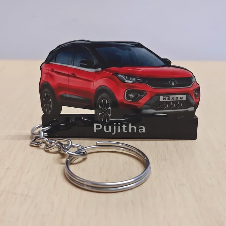 Customized Car Keychain ( add image and text ) image 2