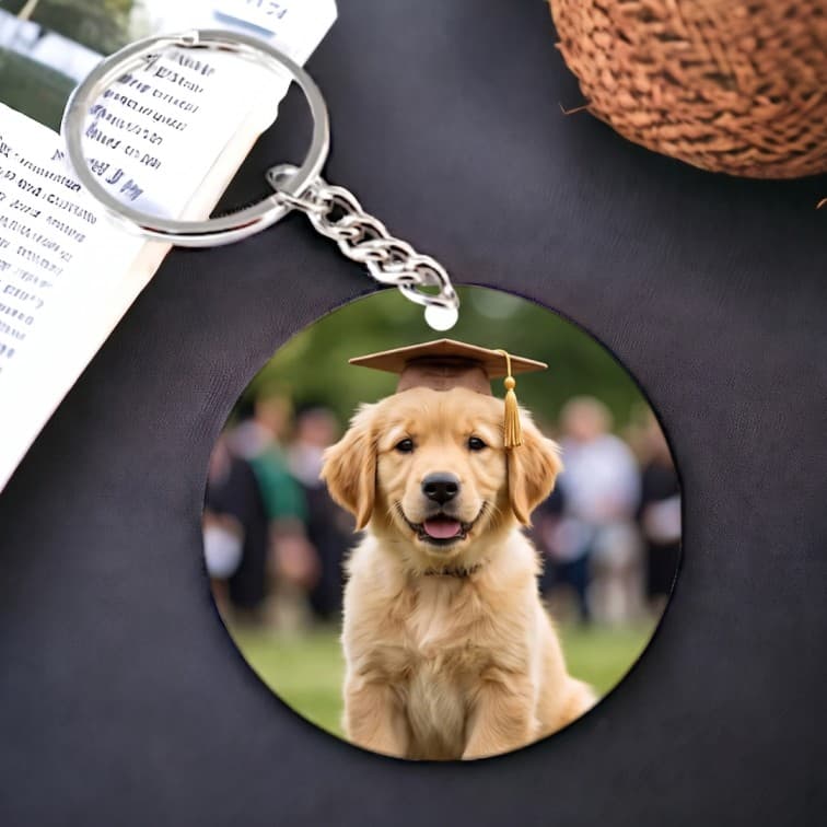 Custom Round Wooden Photo Keychain – Personalized Gift with High-Definition Printing image 4