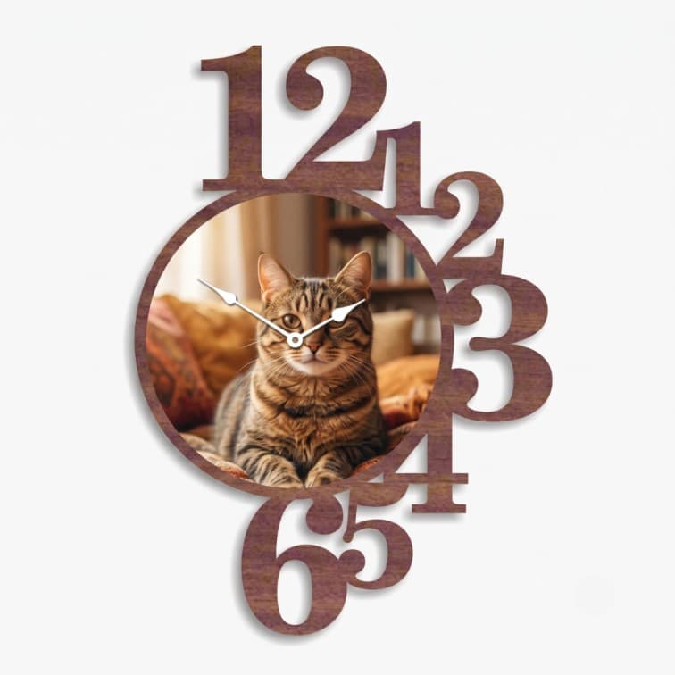 Custom Personalized Wooden Wall Clock – Premium Photo Cutout Wall Decor image 4