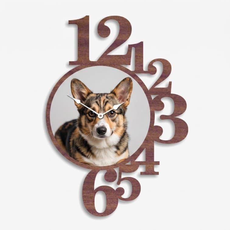 Custom Personalized Wooden Wall Clock – Premium Photo Cutout Wall Decor
