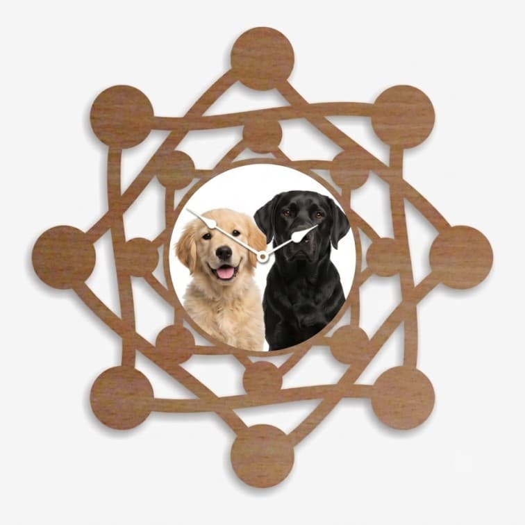 Personalized Geometric Wooden Wall Clock – Custom Photo Frame image 5