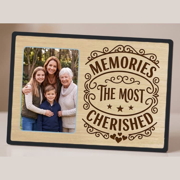 Personalized Wooden Picture Frame – "Our Story" Engraved Keepsake