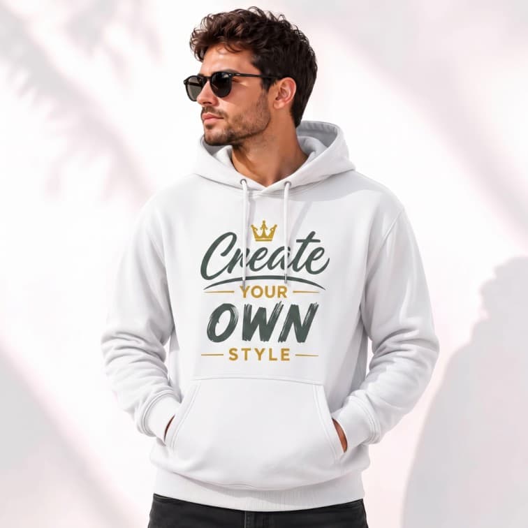 Personalized White Hoodie (Size: S, M, L, XL, XXL)