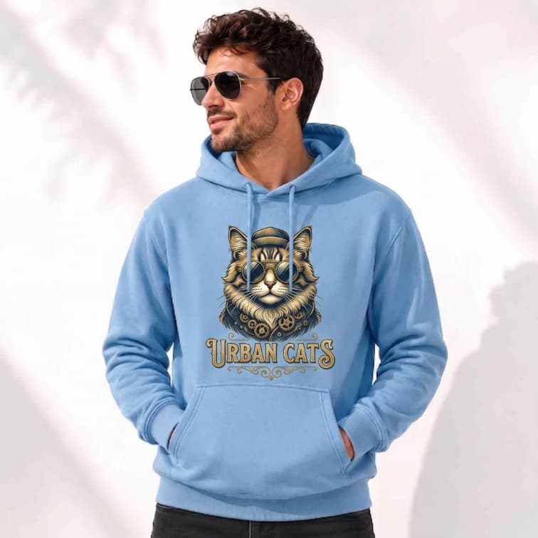 Personalized Sky Blue Hoodie (Size: S, M, L, XL, XXL)
