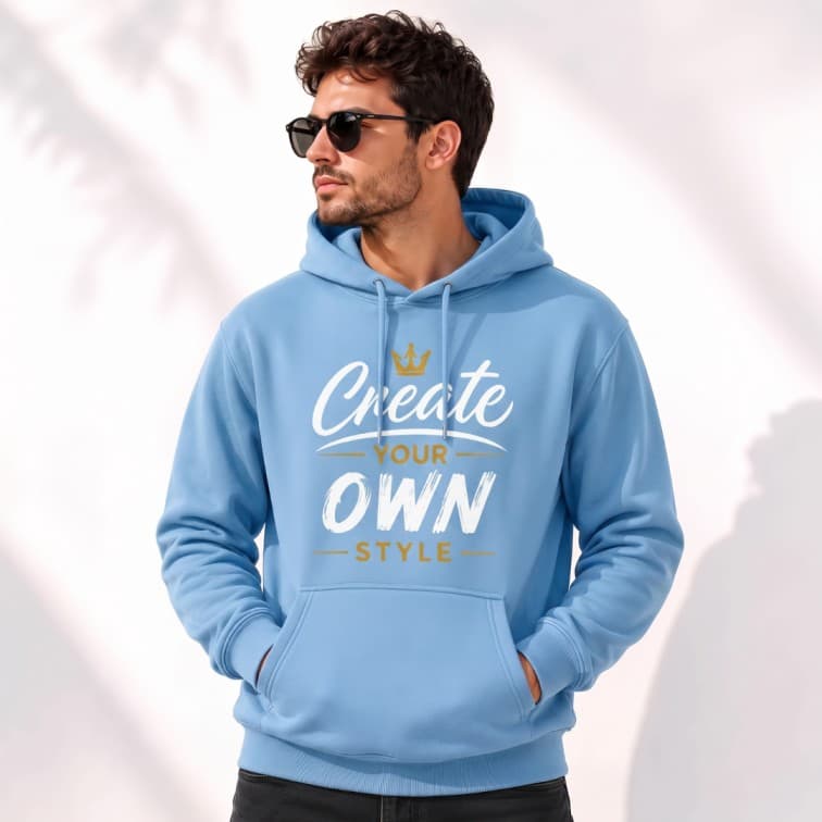 Personalized Sky Blue Hoodie (Size: S, M, L, XL, XXL) image 4