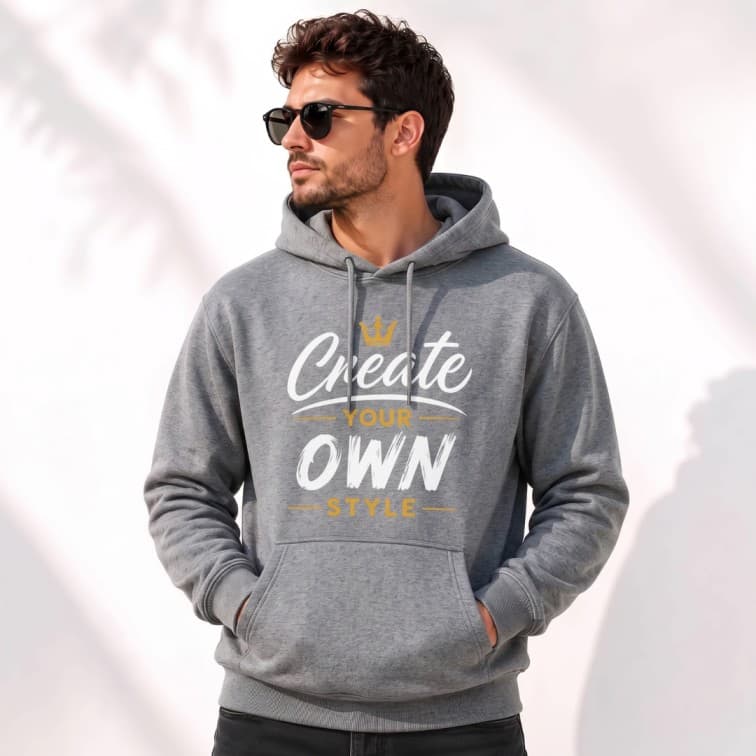 Personalized Gray Hoodie (Size: S, M, L, XL, XXL)