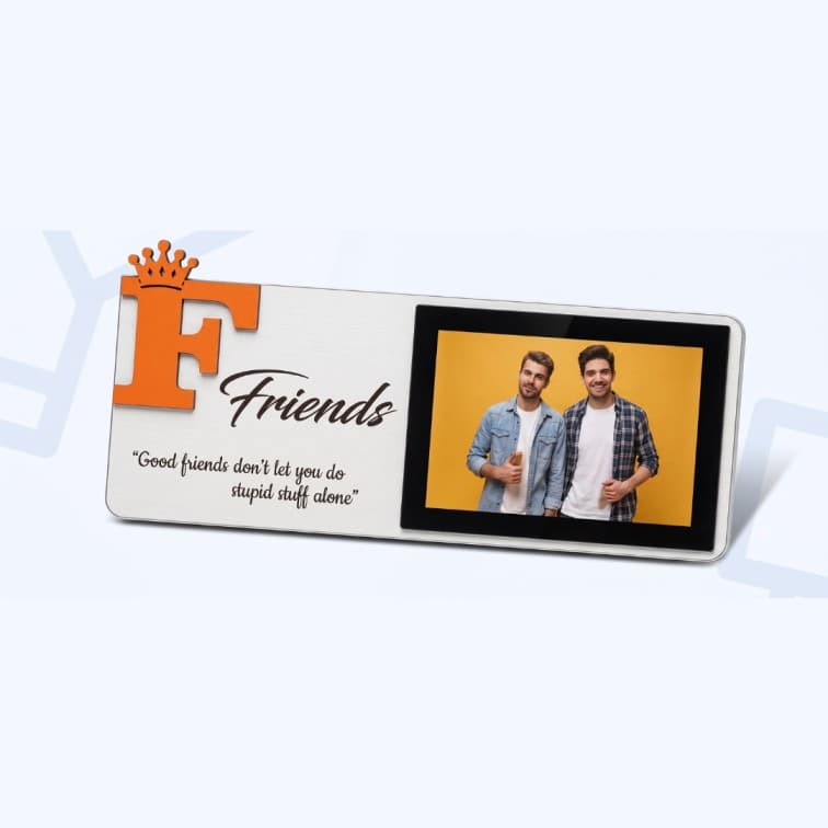 Personalized Crown Initial Desk Frame with Custom Photo & Message ( 9 X 3.5 inch ) image 3