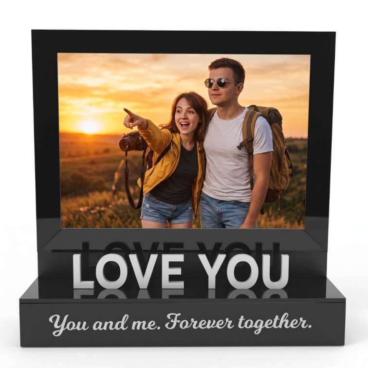 Customized Acrylic Desk Frame Display with 3D Text & Personalized Inscription ( 8 inch ) image 3