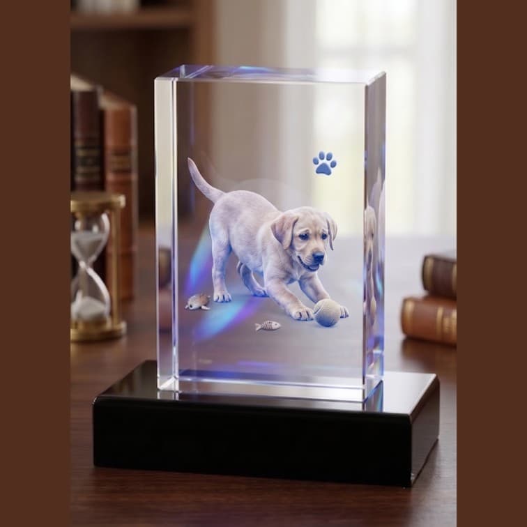 Custom 3D Laser-Etched Crystal Photo Block ( 2.5 X 5 X 7.5 cm ) image 4