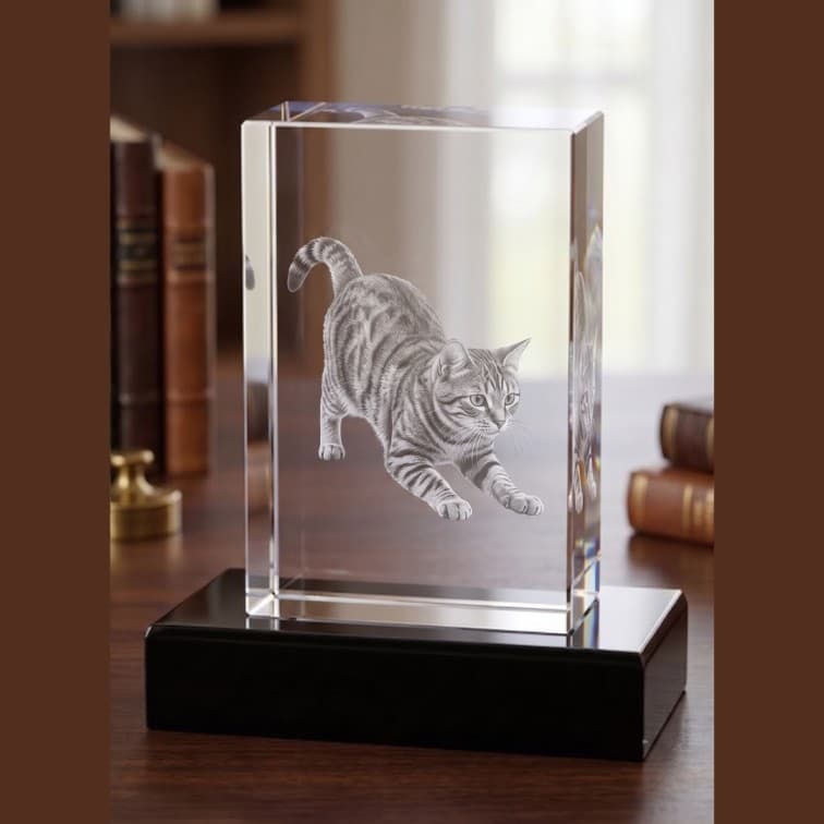 Custom 3D Laser-Etched Crystal Photo Block ( 2.5 X 5 X 7.5 cm ) image 5