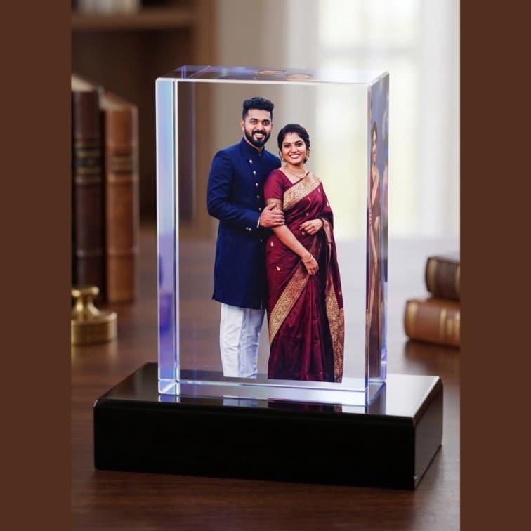 Custom 3D Laser-Etched Crystal Photo Block ( 2.5 X 5 X 7.5 cm ) image 2