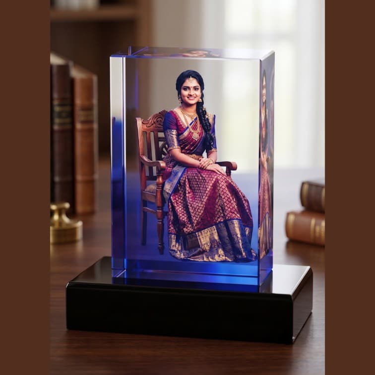 Custom 3D Laser-Etched Crystal Photo Block ( 2.5 X 5 X 7.5 cm ) image 3