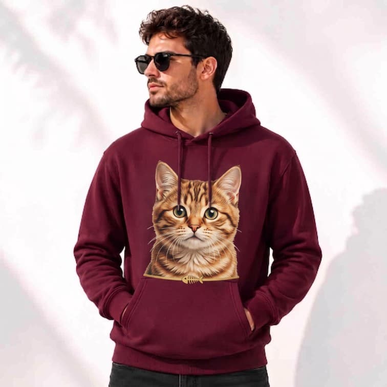 Personalized Maroon Hoodie (Size: S, M, L, XL, XXL)