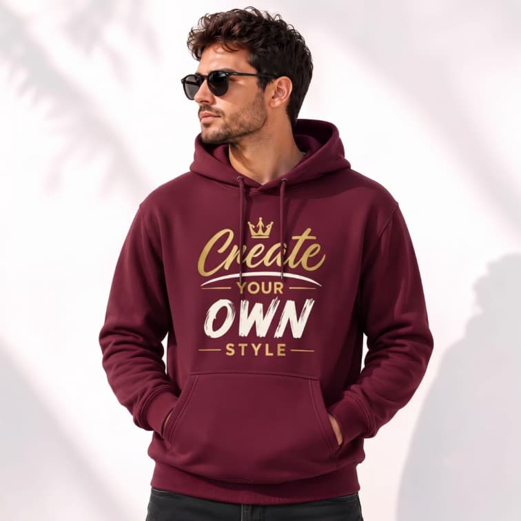 Personalized Maroon Hoodie (Size: S, M, L, XL, XXL) image 3