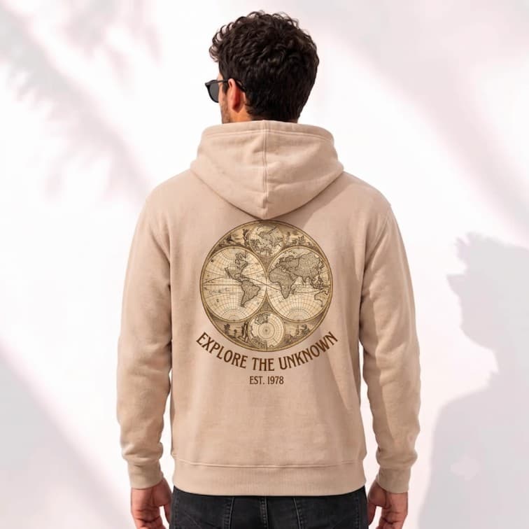 Personalized Beige Hoodie (Size: S, M, L, XL, XXL) image 2