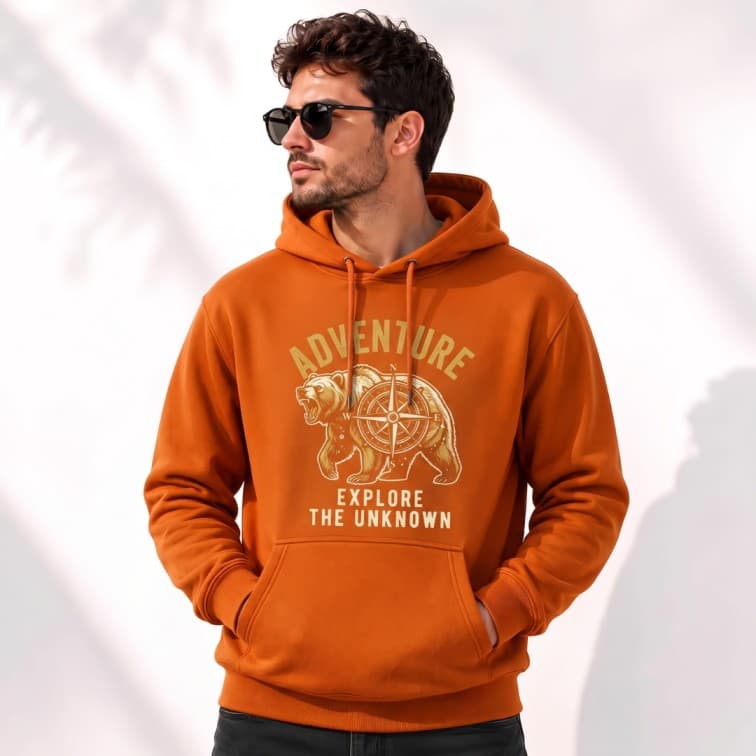 Personalized Orange Hoodie (Size: S, M, L, XL, XXL) image 2