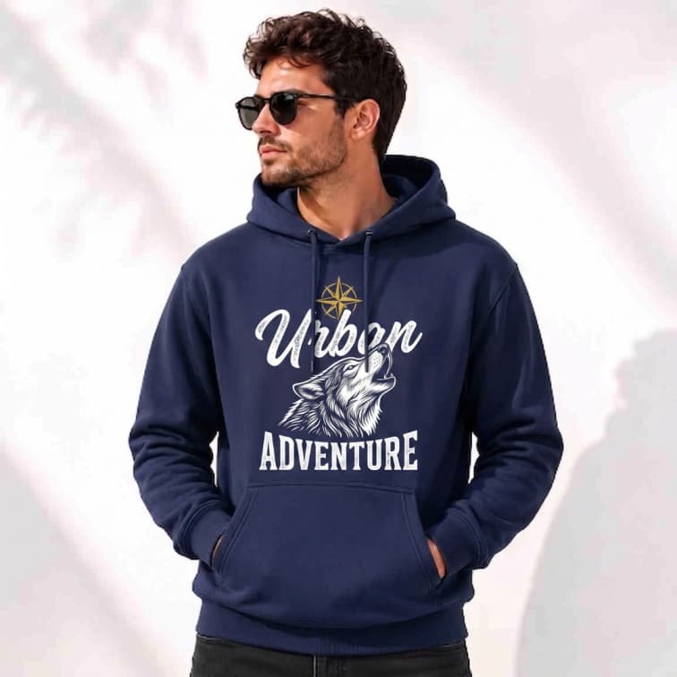 Personalized Navy Blue Hoodie (Size: S, M, L, XL, XXL)
