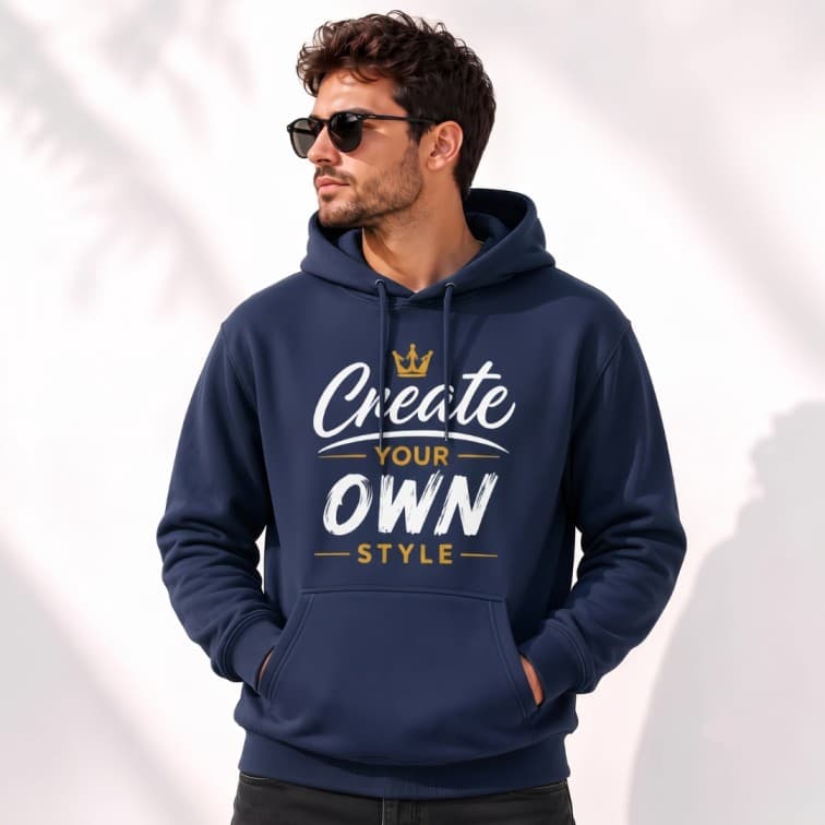 Personalized Navy Blue Hoodie (Size: S, M, L, XL, XXL) image 3