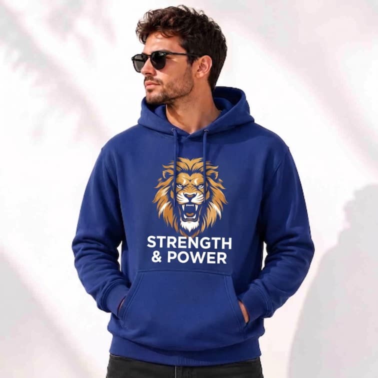 Personalized Royal Blue Hoodie (Size: S, M, L, XL, XXL) image 3
