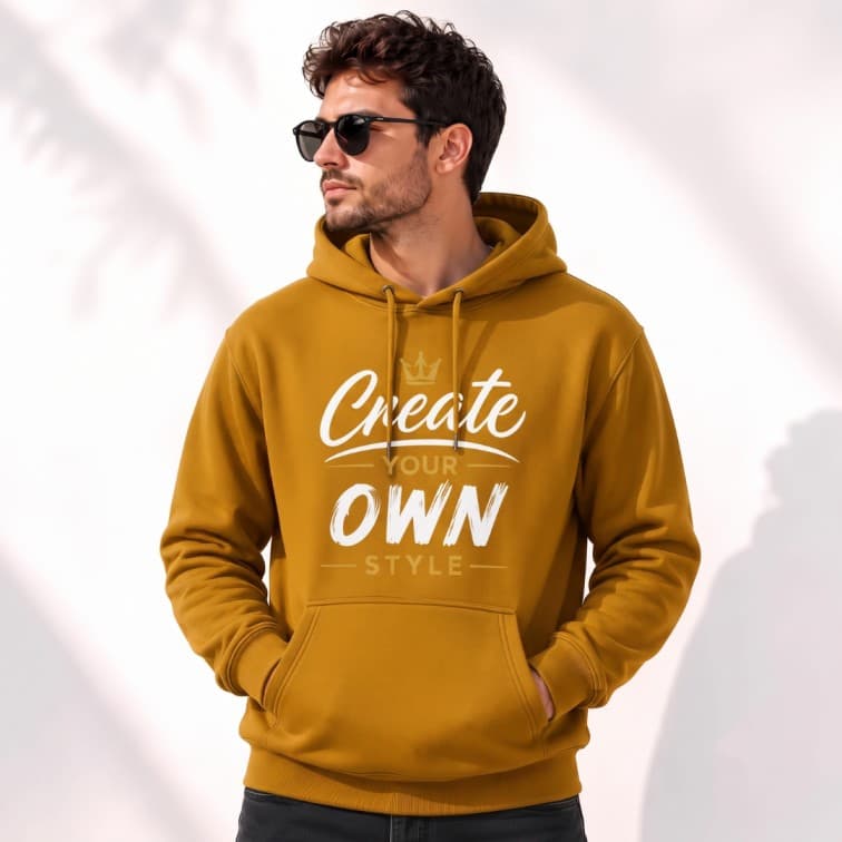 Personalized Mustard Yellow Hoodie (Size: S, M, L, XL, XXL) image 4