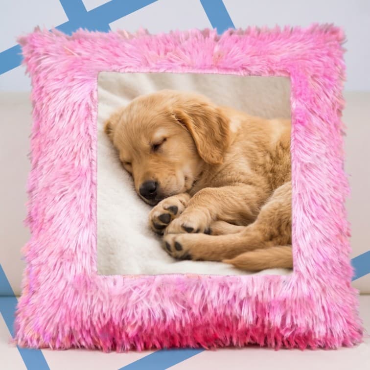 Custom Photo Print Pillow | Pink Faux-Fur Photo Pillow image 3