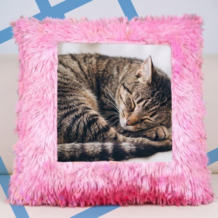 Custom Photo Print Pillow | Pink Faux-Fur Photo Pillow image 4