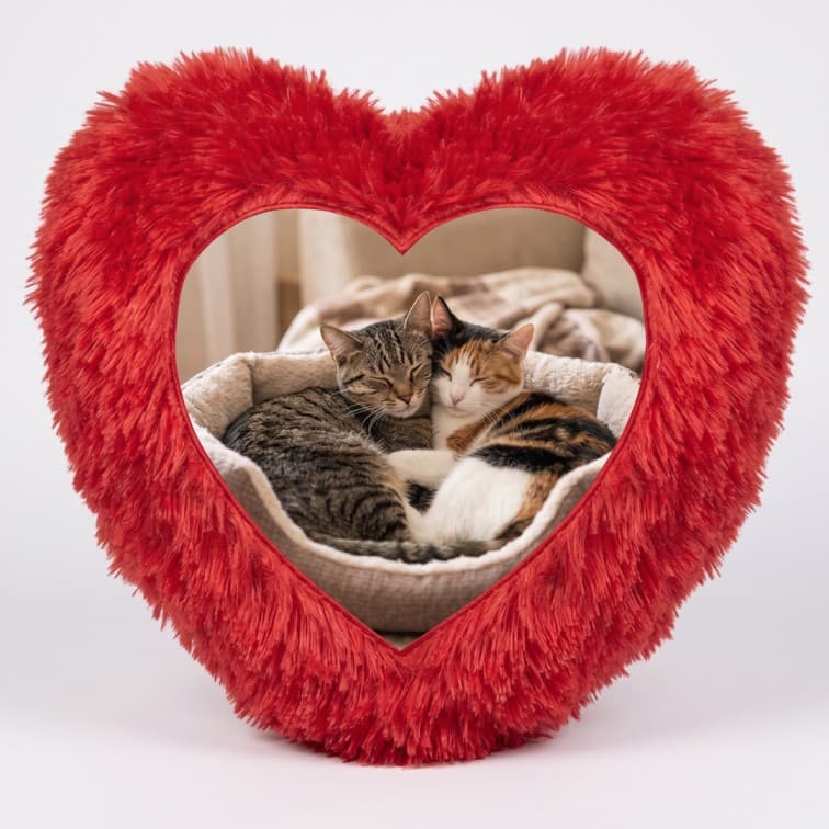 Custom Photo Print Pillow | Red Faux-Fur Photo Pillow image 4