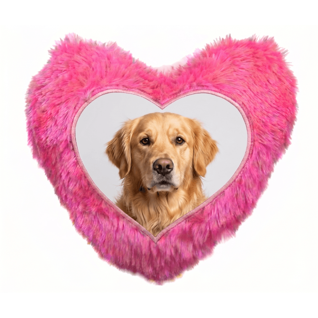 Custom Photo Print Pillow | Pink Faux-Fur Photo Pillow