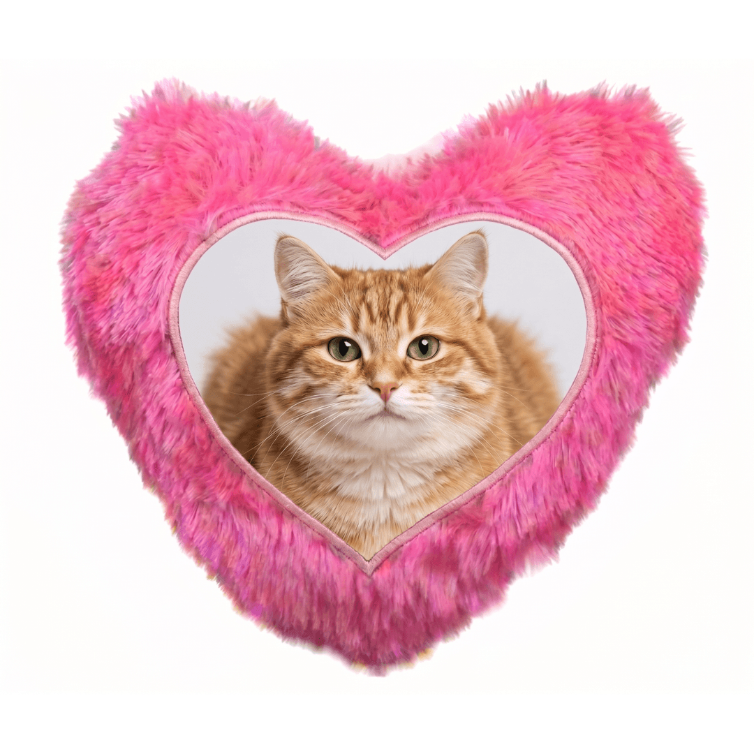 Custom Photo Print Pillow | Pink Faux-Fur Photo Pillow image 2