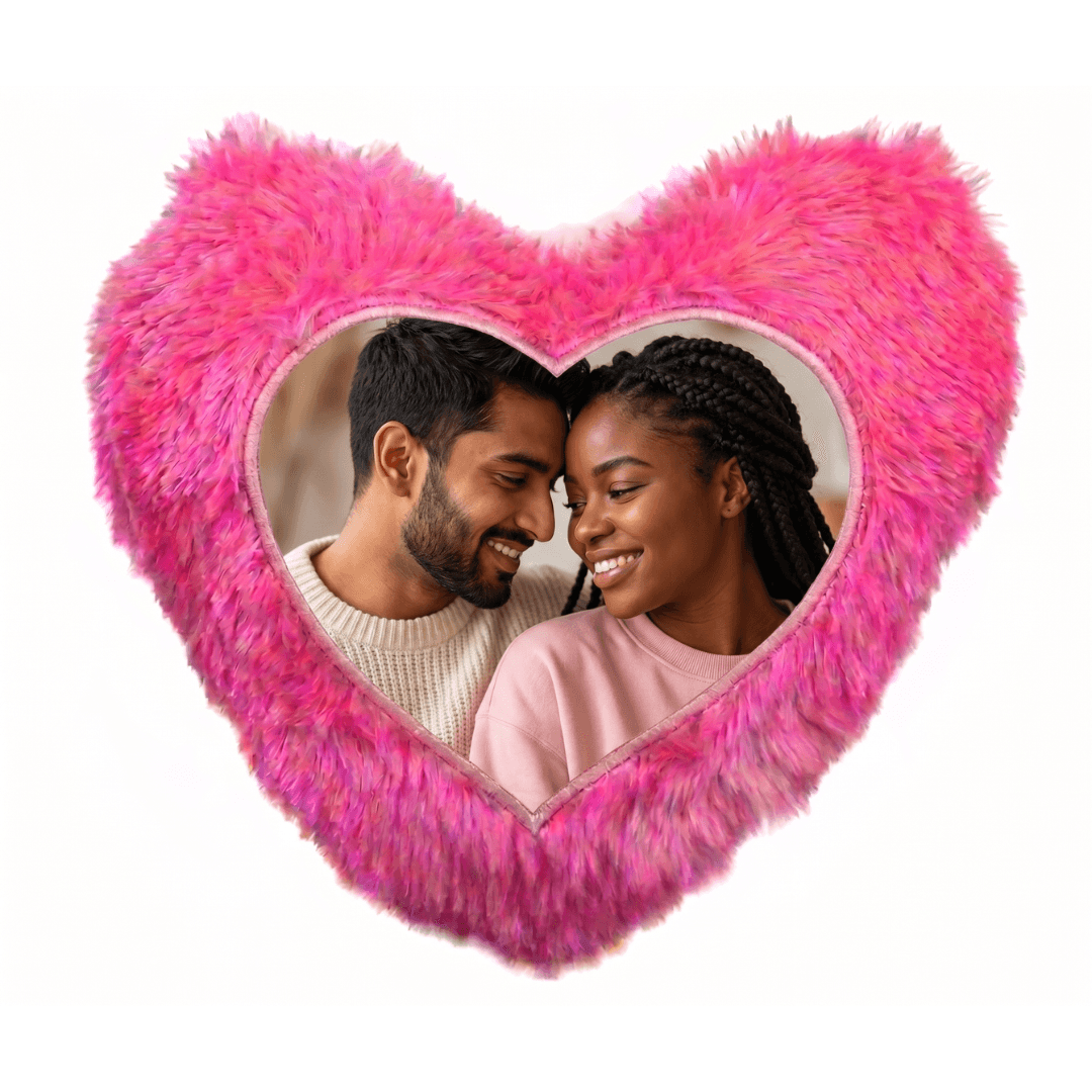 Custom Photo Print Pillow | Pink Faux-Fur Photo Pillow image 5
