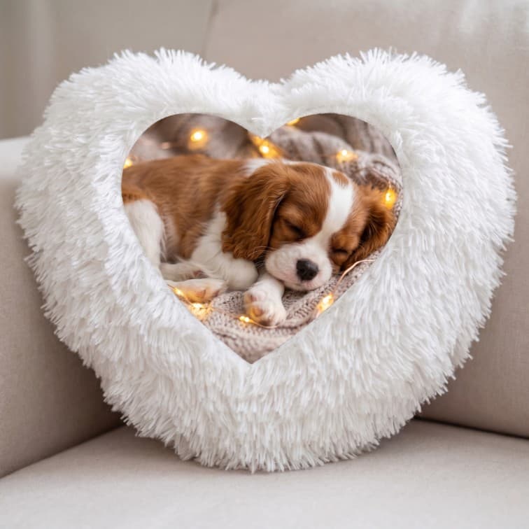 Custom Photo Print Pillow | White Faux-Fur Photo Pillow image 2