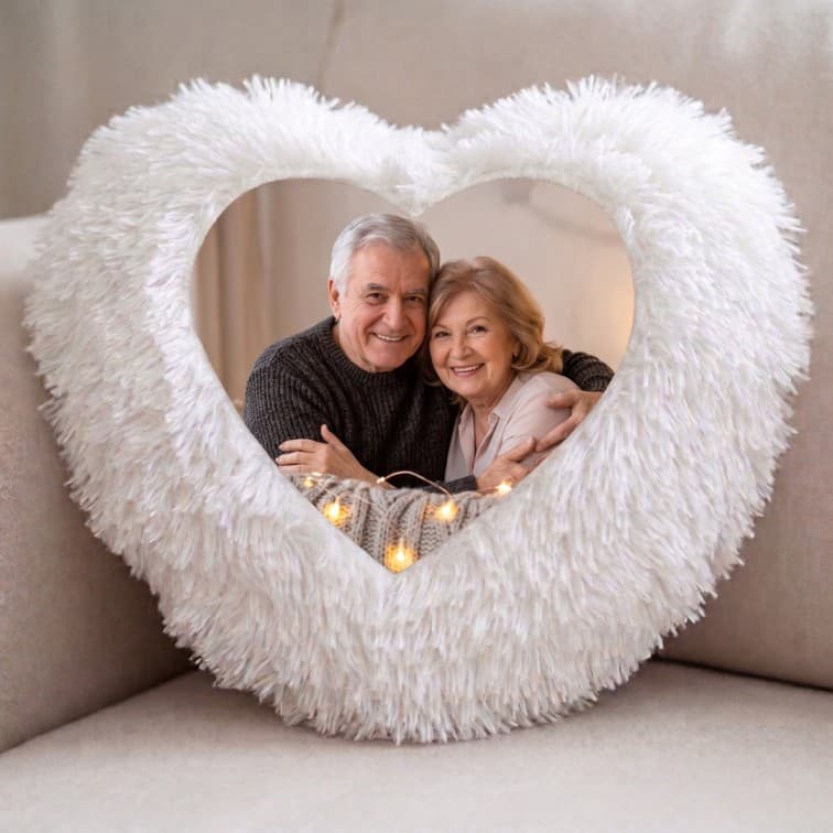 Custom Photo Print Pillow | White Faux-Fur Photo Pillow image 5